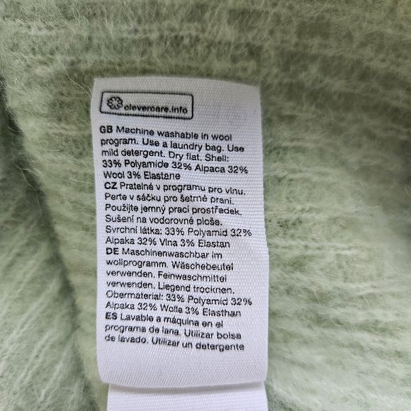 & OTHER STORIES Los Angeles Alpaca Blend V-Neck Sweater Ribbed Knit Oversized M - Picture 7 of 9